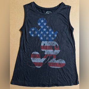 Disney Womens Mickey Mouse American Flag Tank Top Sz Medium USA Lightweight